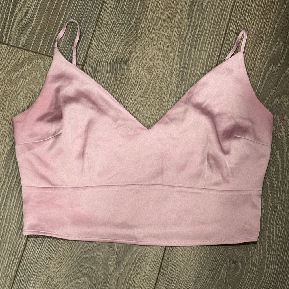 Abercrombie & Fitch Pink Satin Crop Top